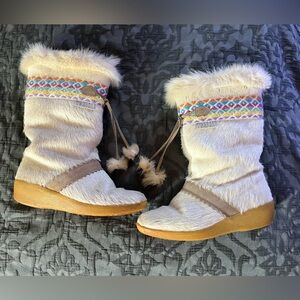 Tecnica Vintage Apre Navajo ski boot goat hair made in Italy size 38 or 7.5